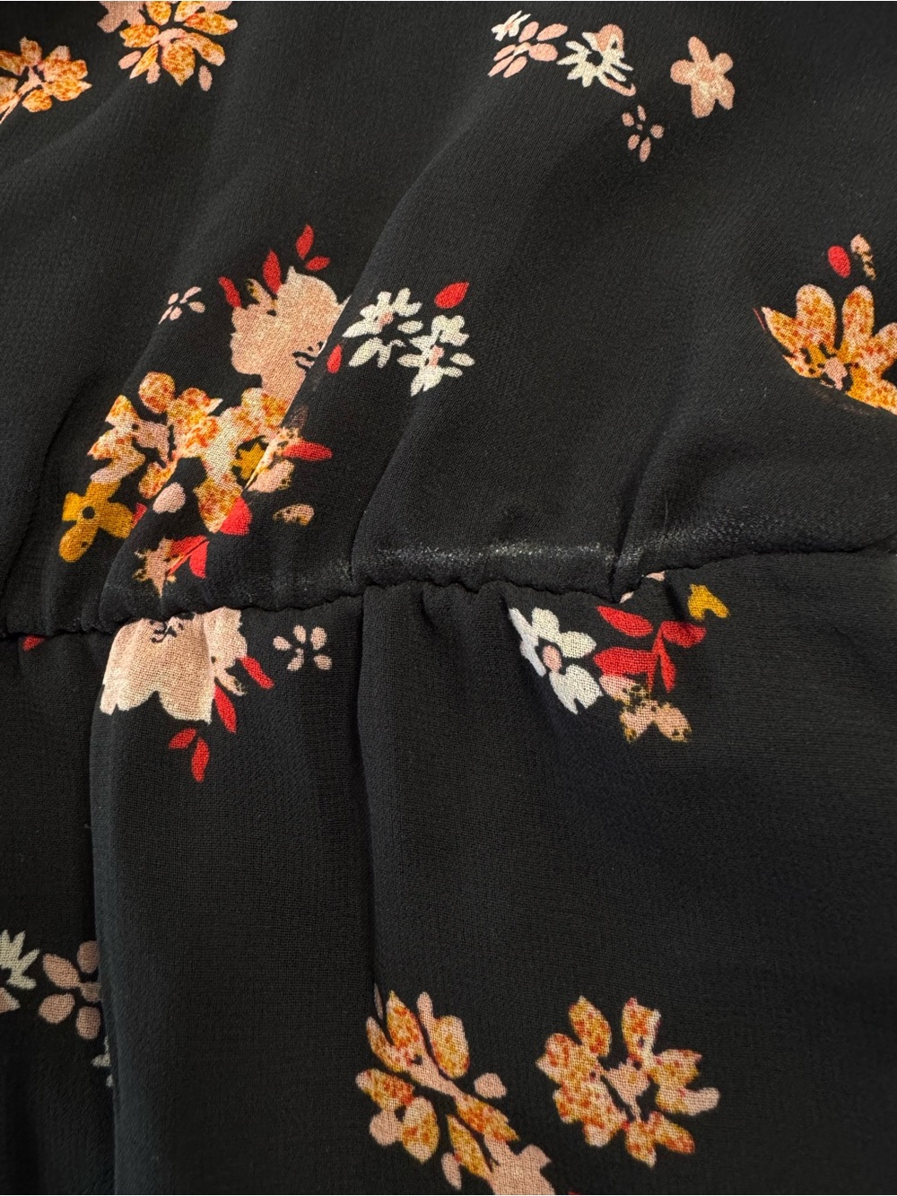 Xhilaration Size M Black Peach Floral Maxi Sleeveless Lined Dress High Low - Picture 12 of 14